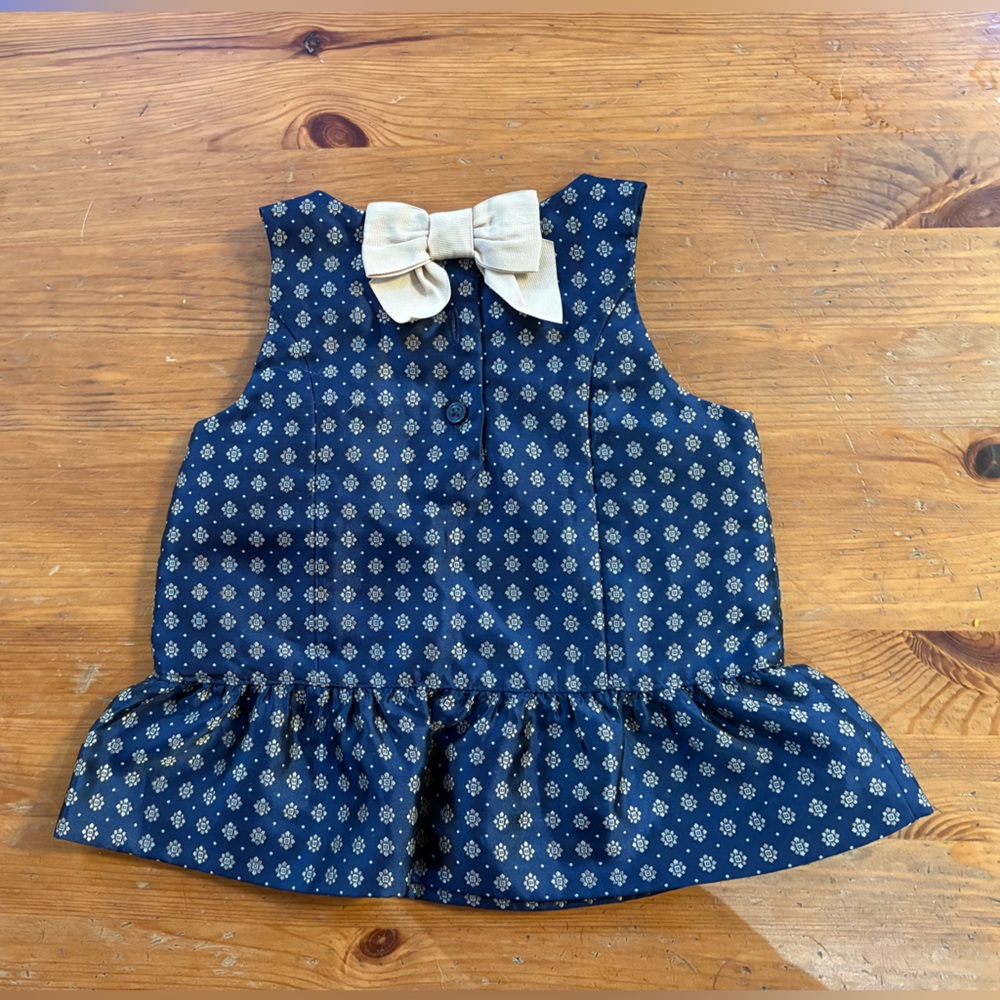 Janie and Jack Navy Top with Gold Accents Size 12-18 Months EUC‎